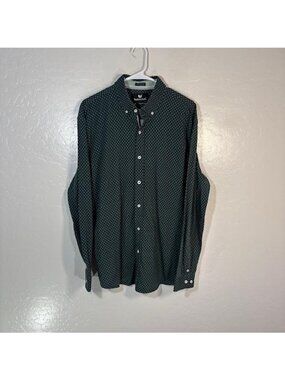 Buttercloth Icy Cotton Shirt Mens XL Green Floral Long Sleeve Button Up Casual